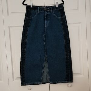 Forever 21 Dark Blue Maxi Denim Skirt